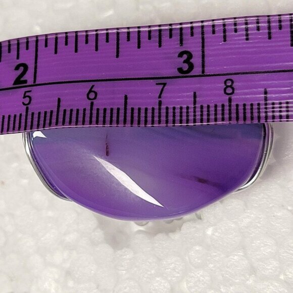 Purple Agate Ring Adjustable Band Handmade Semi Precious Ring - Picture 8 of 9